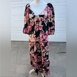 Women's By anthropologie floral patch work maxi ruffle dress 2P